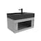 Castello Usa Amazon 30-inch Gray Right Vanity Set with Black Top and Black Handles CB-MC-30G-BL-2056R-BL - alternate 6